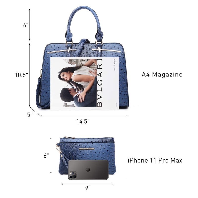 DASEIN Women Handbag Wallet Tote Shoulder Hobo Bag Top Handle Satchel Purse Set 2pcs with 3 Compartments - Image 5